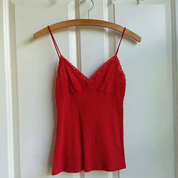 Coco Bingo Red Lace Spaghetti Strap Vtg 90s M - Picture 1 of 5